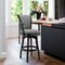 Armen Living Raleigh 30" Bar Height Swivel Barstool in Black Finish and Gray Faux Leather LCRABASIBLGR30 - alternate 4
